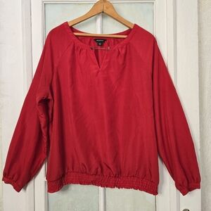 Jessica Red Satin Blouse Petite XL 18P